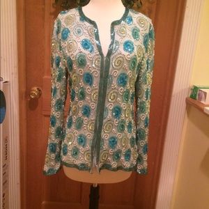 Vintage beaded cardigan!
