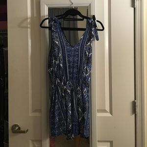 Blue Patterned Romper