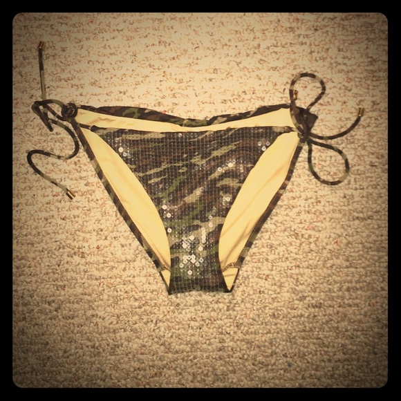 Victoria Secret Camo Sequined Bikini Bottoms