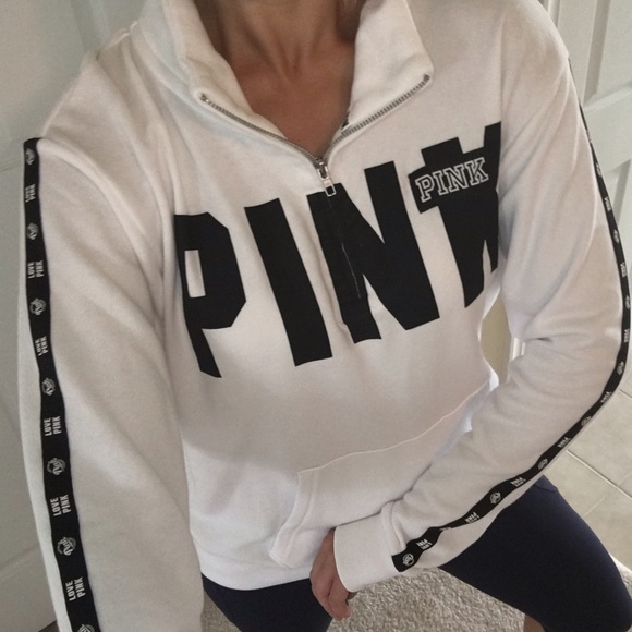 PINK Victoria's Secret Tops - VS PINK quarter zip white size M