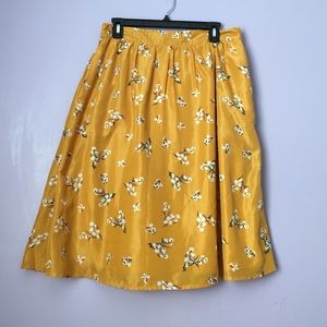 Mustard Floral Skirt by Mika Rose