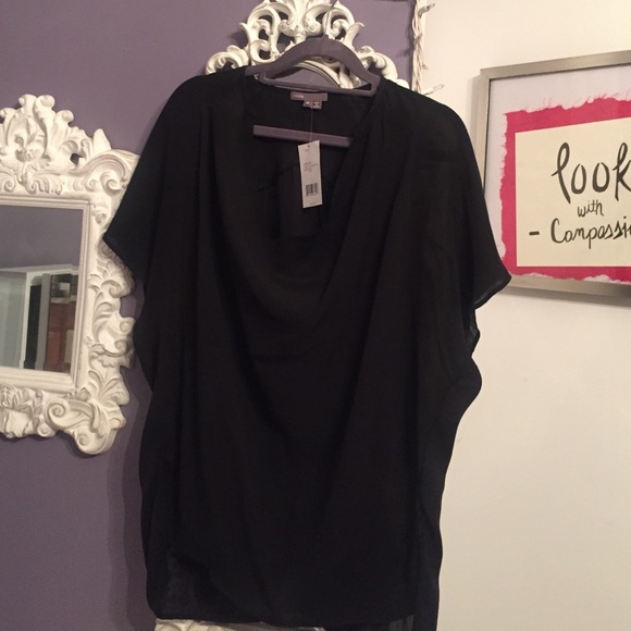 Vince short sleeve silk blouse