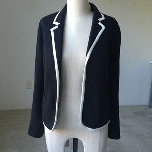 Black Knit Blazer w/ White Trim