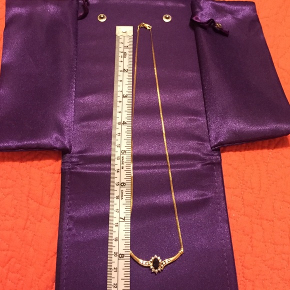 10K gold Sapphire and diamond necklace