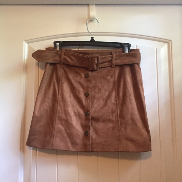 Forever 21 Brown Suede Retro Skirt