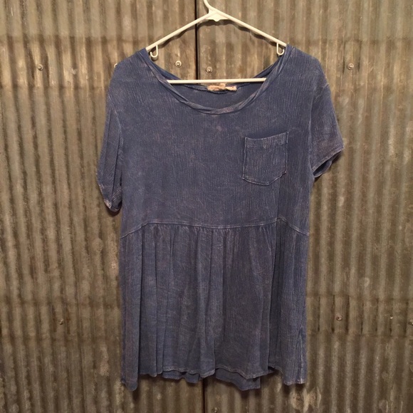 Altar'd State blue, cotton top.
