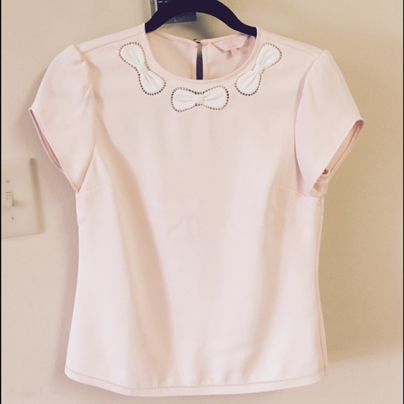 Ted Baker London Cutout Bow Collar Top