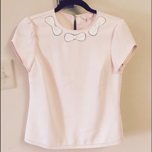 Ted Baker London Cutout Bow Collar Top