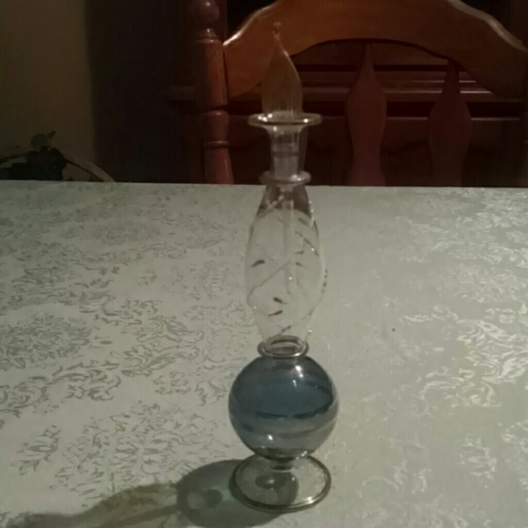 EGYPTIAN HAND-BLOWN GLASS PARFUM BOTTLE - Picture 2 of 2