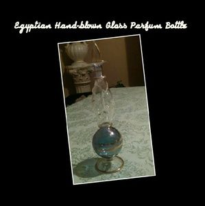 EGYPTIAN HAND-BLOWN GLASS PARFUM BOTTLE