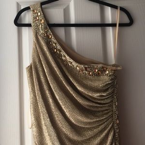 Embroidered gold dress