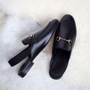 Gucci black slippers with elastic bank u can cut.