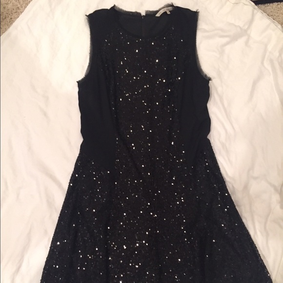 Rachel Roy black sequin flare dress