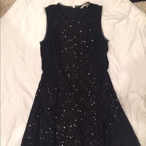 Rachel Roy black sequin flare dress