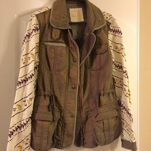 Free People Patterned Military Jacket