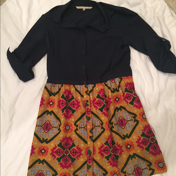 Rachel Roy 3/4 Sleeve Button Down Dress