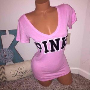Victoria's Secret Pink Logo Tee Small