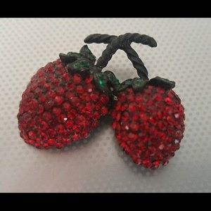 Weiss strawberry brooch signed