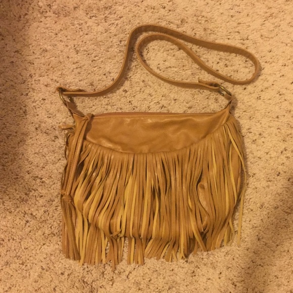 Tan cross body bag