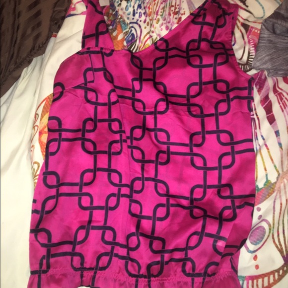 Banana republic silk top pink/navy