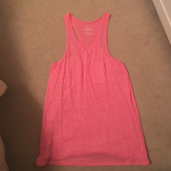 pink American eagle racer back henley