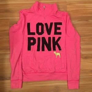 Victoria's Secret Pink hot pink fleece pull over