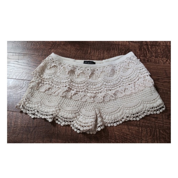 White Lace Shorts