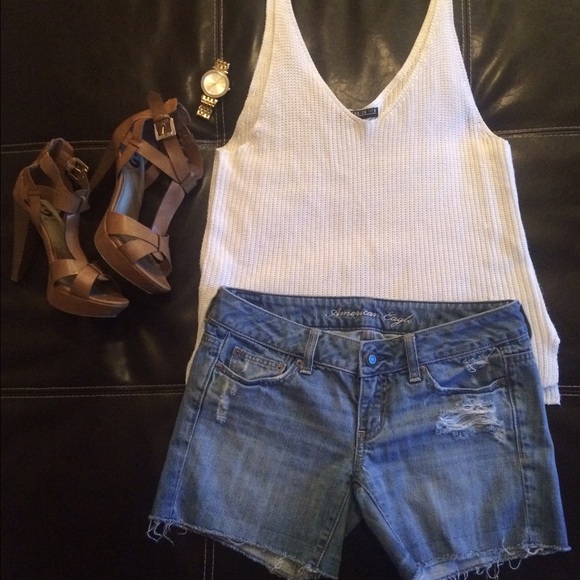 AE Mid Thigh Jean Shorts