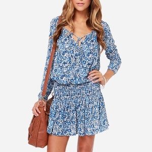 Ivory & Blue Daisy Print Dress