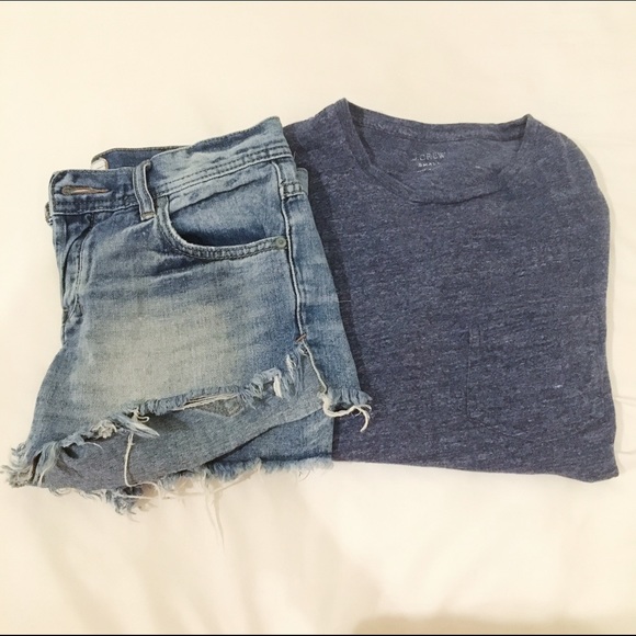 Free People frayed denim shorts