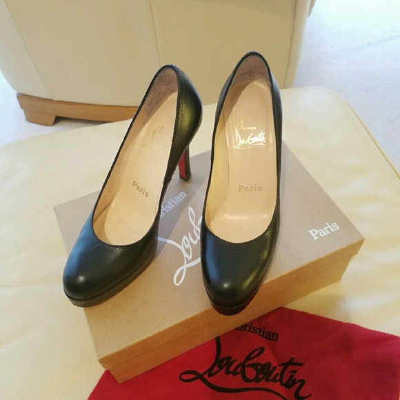 Authentic Christian Louboutin Black Leather Pumps