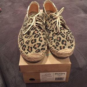Soludos lace up espadrille in leopard print
