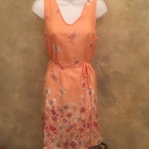 Peach Dress w/Butterfly Print