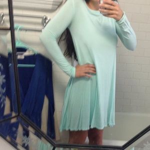 light blue long sleeve dress