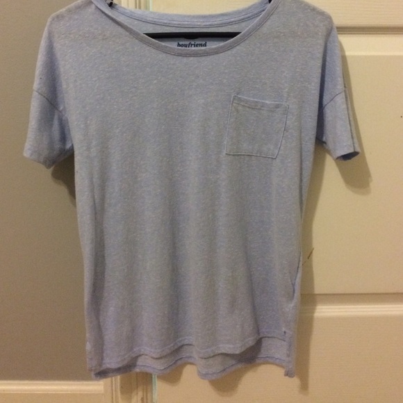 A blue old navy shirt.