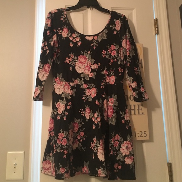 floral print long sleeve dress