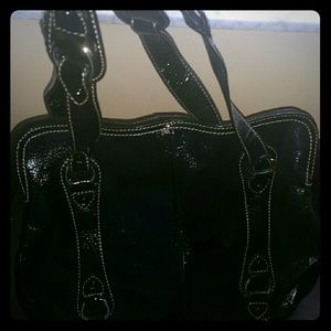 The sak black patent leather purse