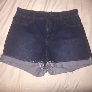 High Rise Cut Off Jean Shorts