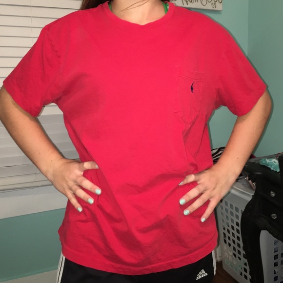 Red polo long sleeve