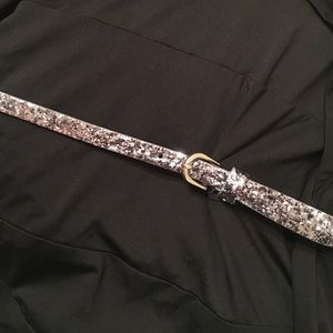 Silver sequin belt