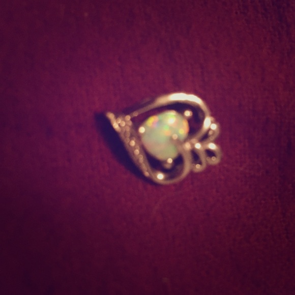 Opal heart pendant