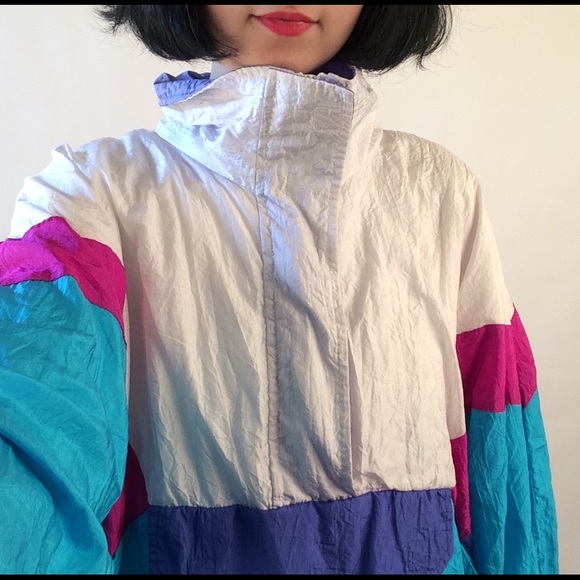 Colorful 80's windbreaker jacket