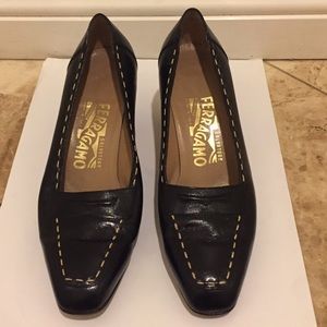 Ferragamo black high heel shoes