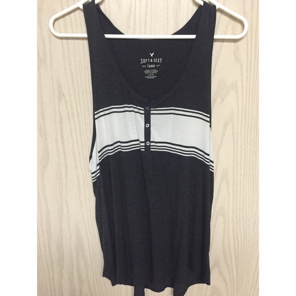 Soft & Sexy Gray, White Stripped Tank