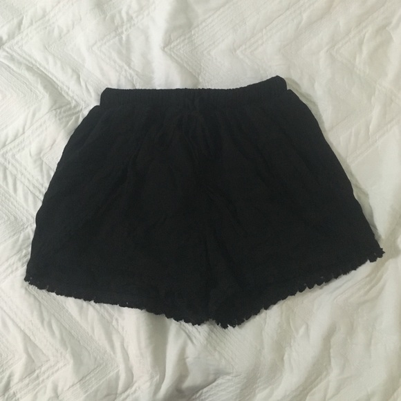 Black tassel shorts from Mossimo.