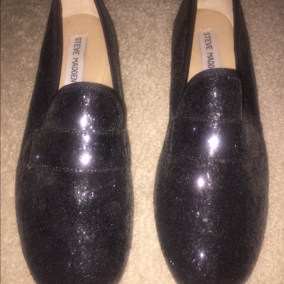Steve Madden shoes Glitter black flats size 8.5