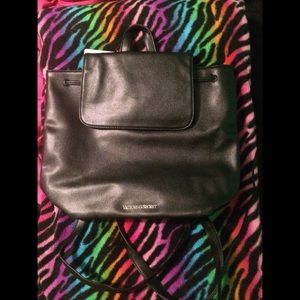 Black leather Victoria secret bag