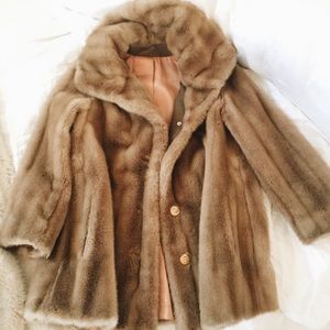 Vintage Faux Fur Mink Coat