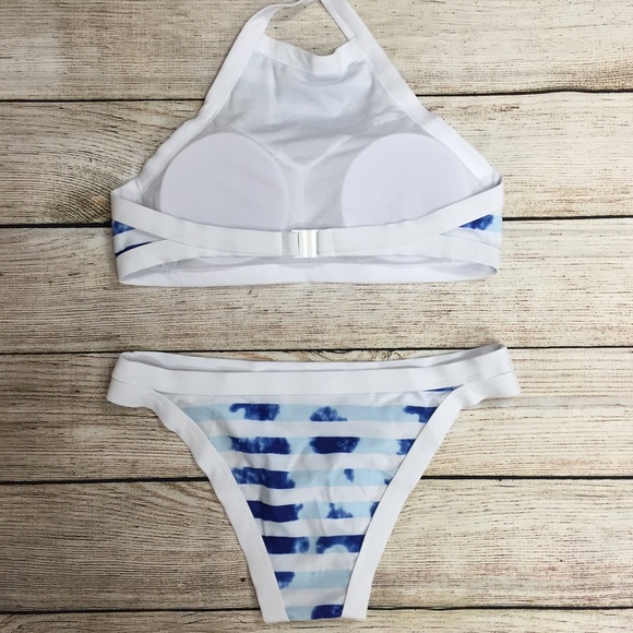 Blue and white stripe bikini sw278 - Picture 2 of 3