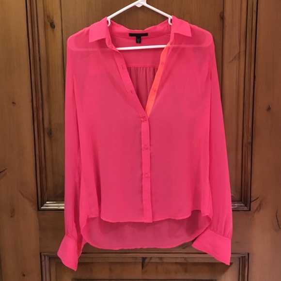 Hot pink button down